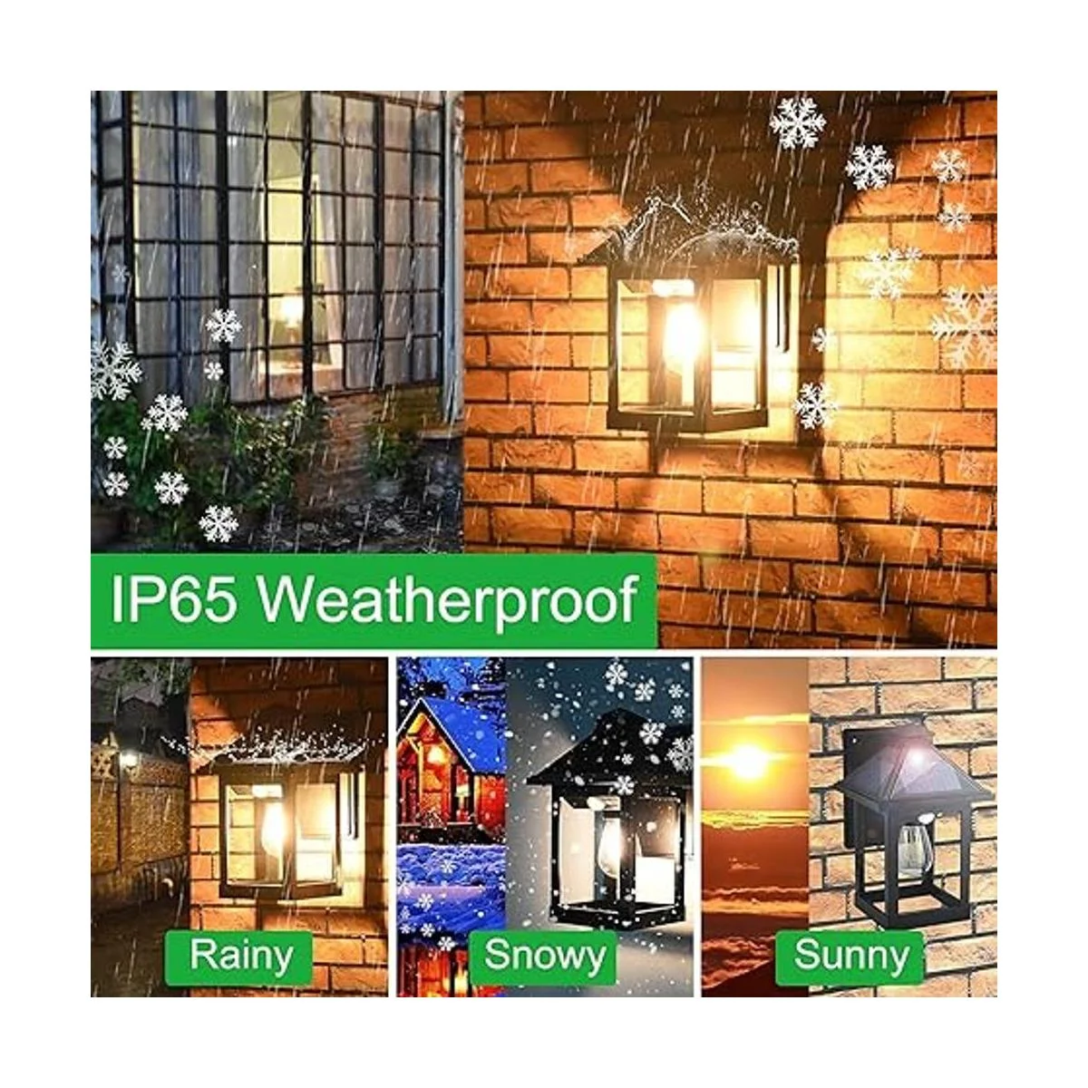 CYHKEE Paquete de 2 faroles solares de pared para_3