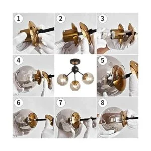 Lámpara de techo de 3 luces de Szxykeji estilo vintage_4