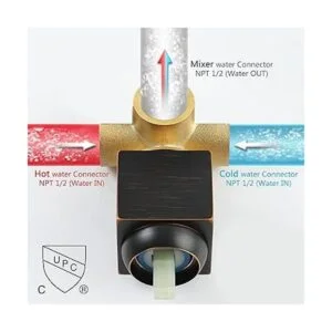 GGStudy Grifo de ducha de bronce aceitado con válvula_6