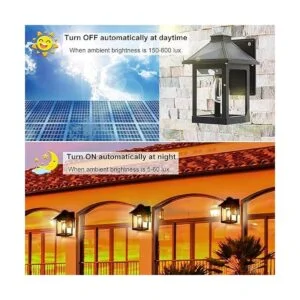CYHKEE Paquete de 2 faroles solares de pared para_2
