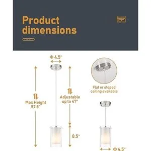 AKEZON Paquete de 2 luces colgantes de cristal moderno_6
