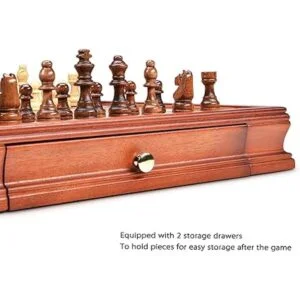 AMEROUS Juego de ajedrez magnético de madera de 12.8_3