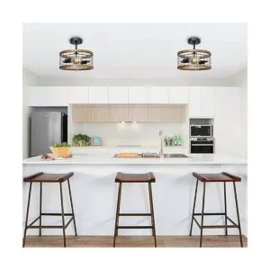 Lámpara de techo semiempotrada de 2 luces lámpara de_4