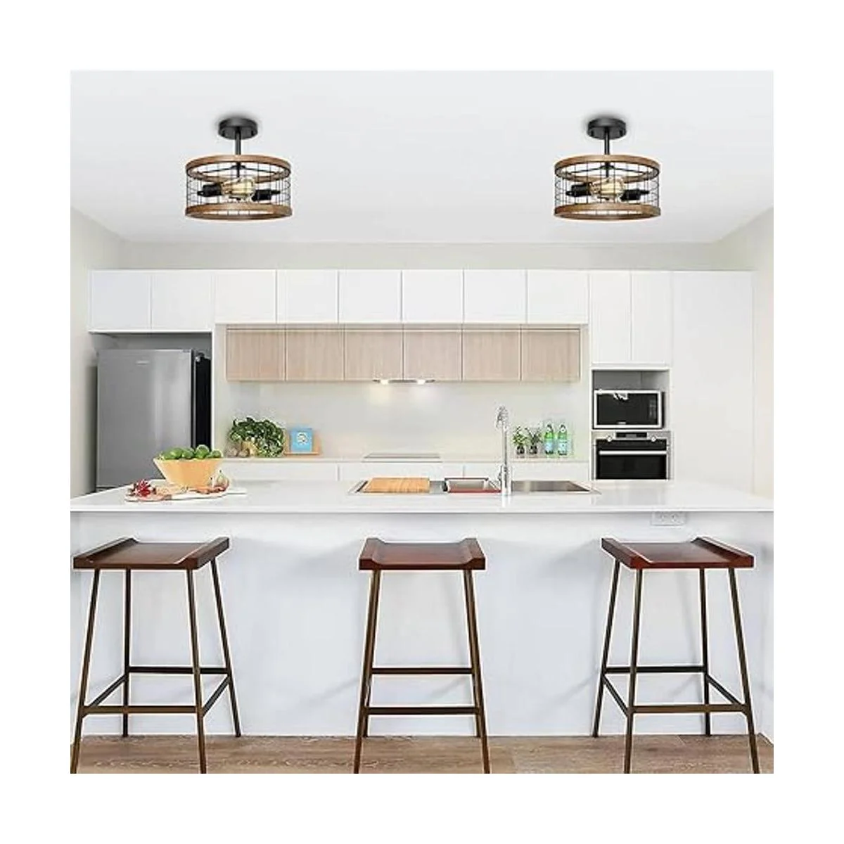 Lámpara de techo semiempotrada de 2 luces lámpara de_4