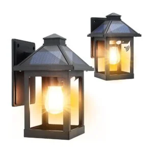 CYHKEE Paquete de 2 faroles solares de pared para_1