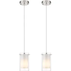 AKEZON Paquete de 2 luces colgantes de cristal moderno_1