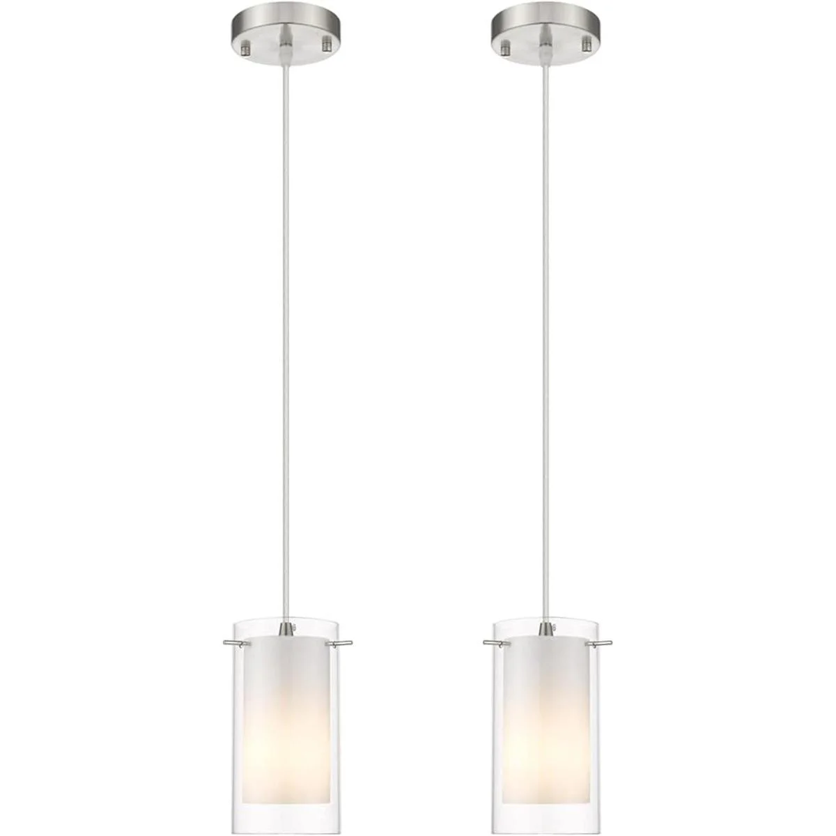 AKEZON Paquete de 2 luces colgantes de cristal moderno_1