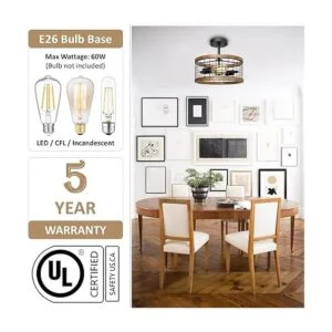 Lámpara de techo semiempotrada de 2 luces lámpara de_2