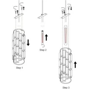 LMQNINE 1 luz para iluminación colgante de cromo lámpara_5