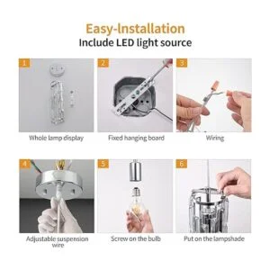 LMQNINE 1 luz para iluminación colgante de cromo lámpara_6