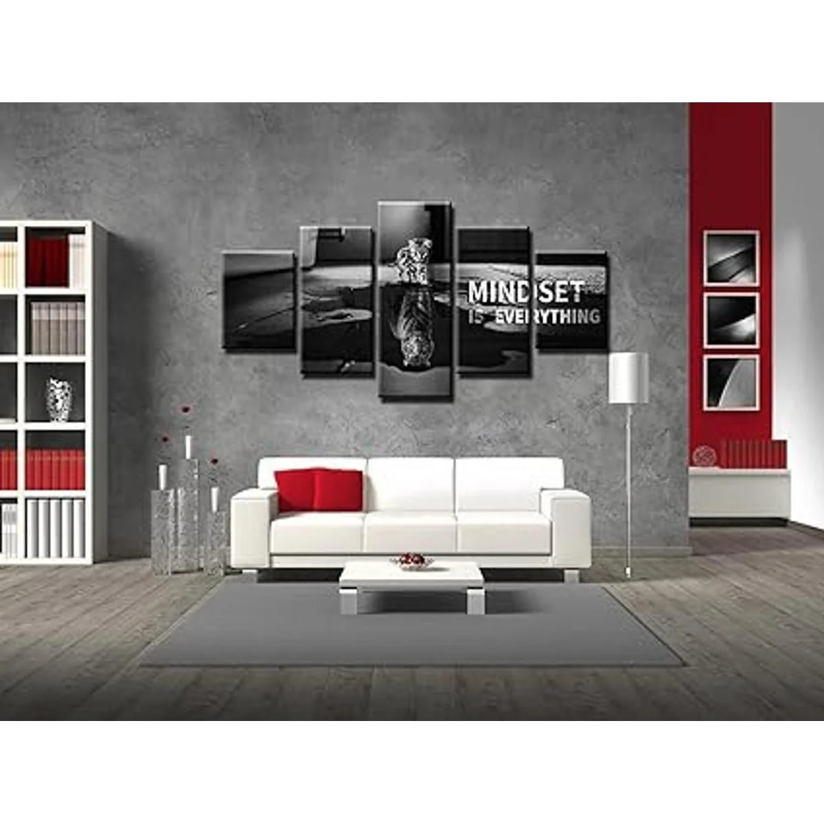 5 piezas de arte de pared inspirador Mindset Is Everything_5