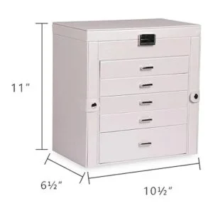 Frebeauty Joyero grande organizador de joyas de cuero_2