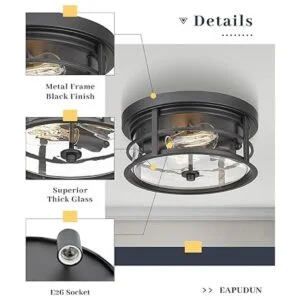 EAPUDUN Lámpara de techo de montaje empotrado de 12_4