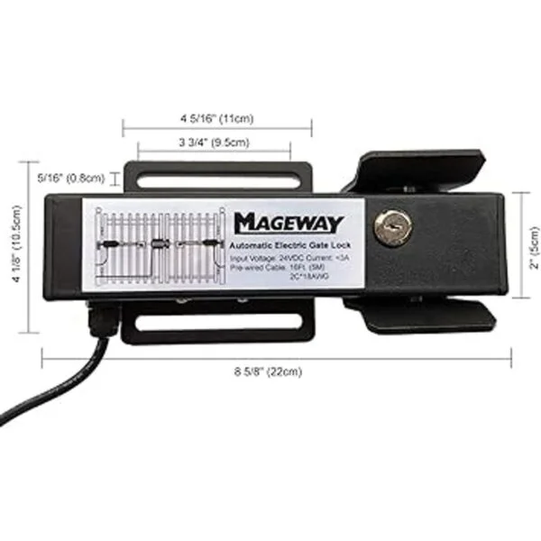 Mageway 24VDC Cerradura de compuerta eléctrica automática_6
