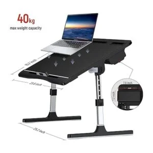 Mesa de bandeja para portátil cuero de lujo escritorio_3