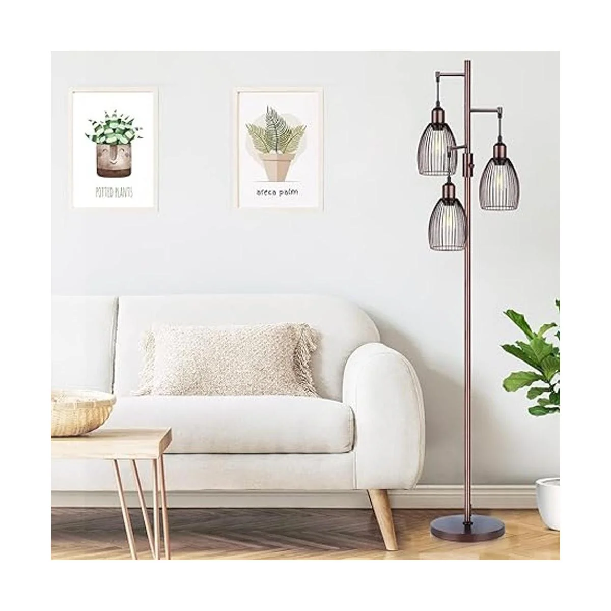 Lámpara de pie regulable 3 bombillas LED Edison de 800LM_5