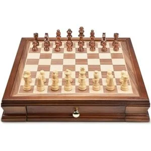 AMEROUS Juego de ajedrez magnético de madera de 12.8 x_4