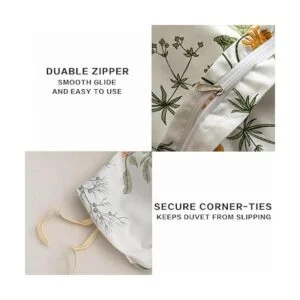 ECOCOTT Juego de funda de edredón floral tamaño Queen 3_4