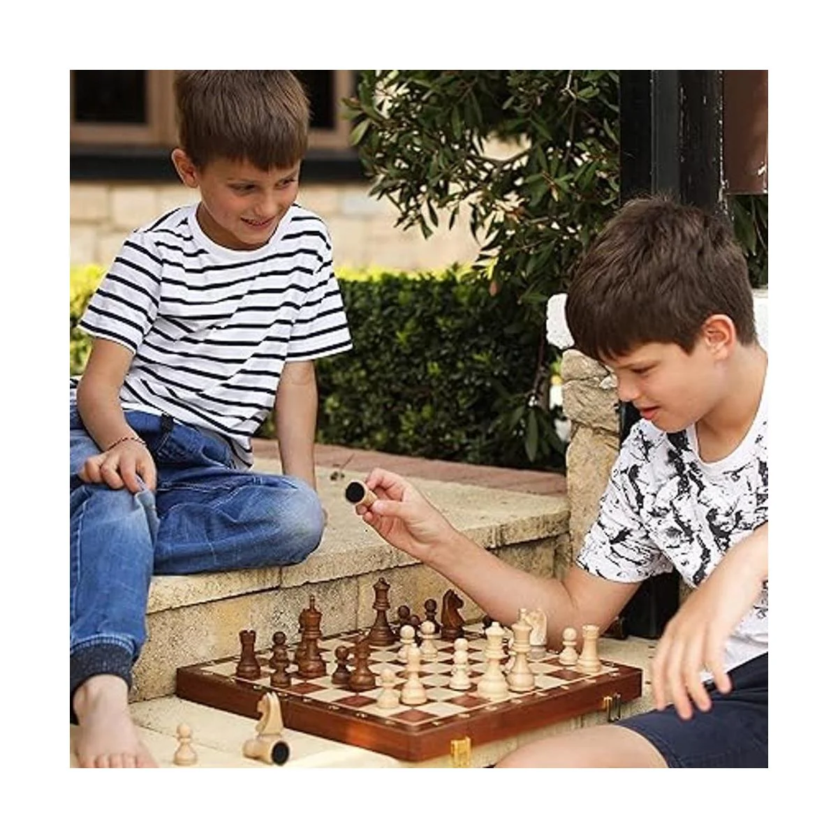 Juego de ajedrez magnético de madera para niños y adultos_7