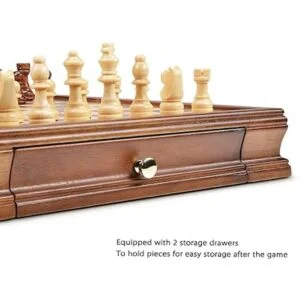 AMEROUS Juego de ajedrez magnético de madera de 12.8 x_5