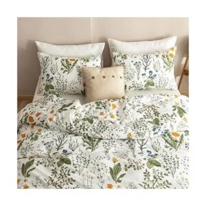 ECOCOTT Juego de funda de edredón floral tamaño Queen 3_3