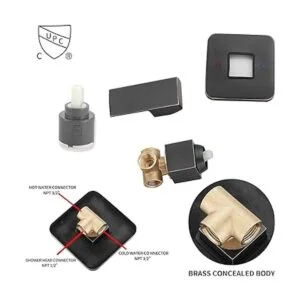 GGStudy Grifo de ducha de bronce aceitado con válvula_5