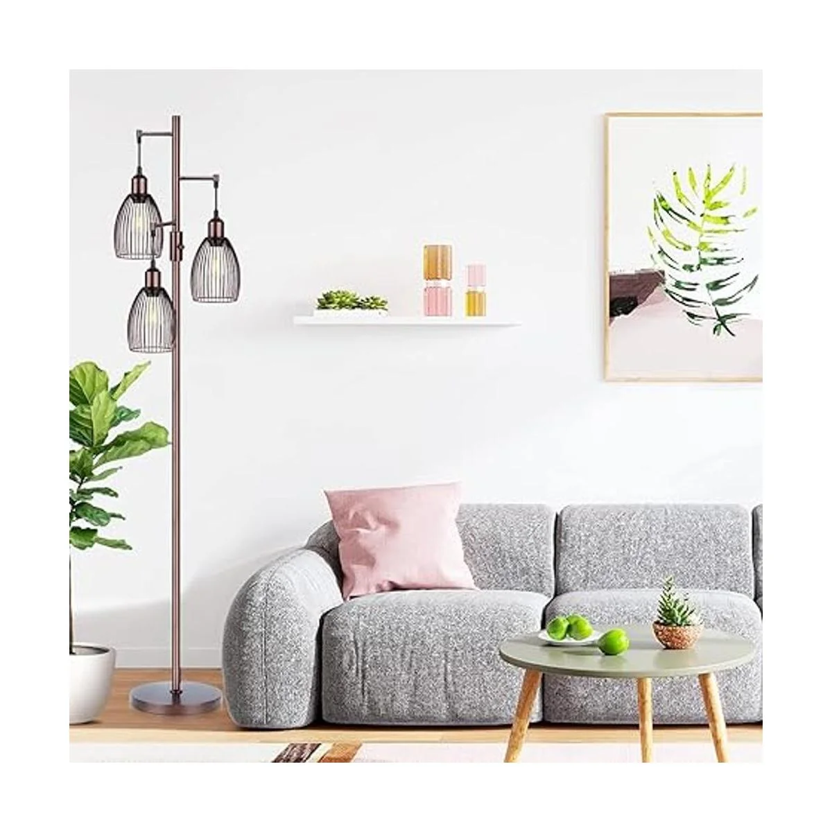 Lámpara de pie regulable 3 bombillas LED Edison de 800LM_4