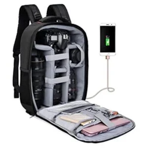 Cwatcun Mochila para cámara DSLR profesional con puerto de_1