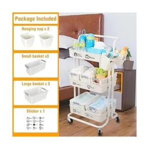 JOLEAD Carrito organizador de pañales para bebé movible_5