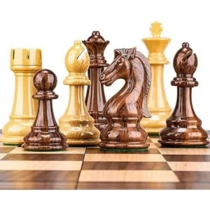 AMEROUS Piezas de ajedrez con peso de alto polímero con_3