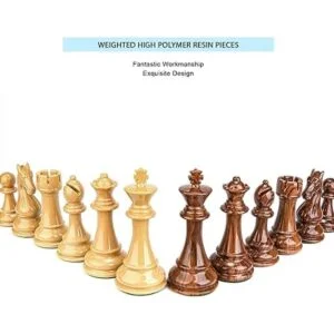 AMEROUS Piezas de ajedrez con peso de alto polímero con_2