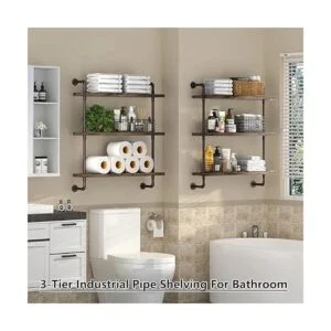 Helsin Estante industrial de 3 niveles estantes flotantes_6