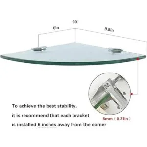 Paquete de 4 estantes de cristal templado de 0.315 in de_4