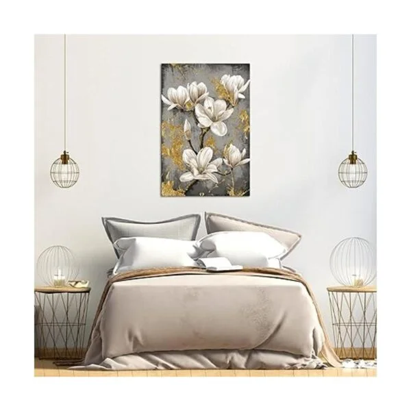 FuShvre Magnolia blanca pintura de lienzo flores con_4