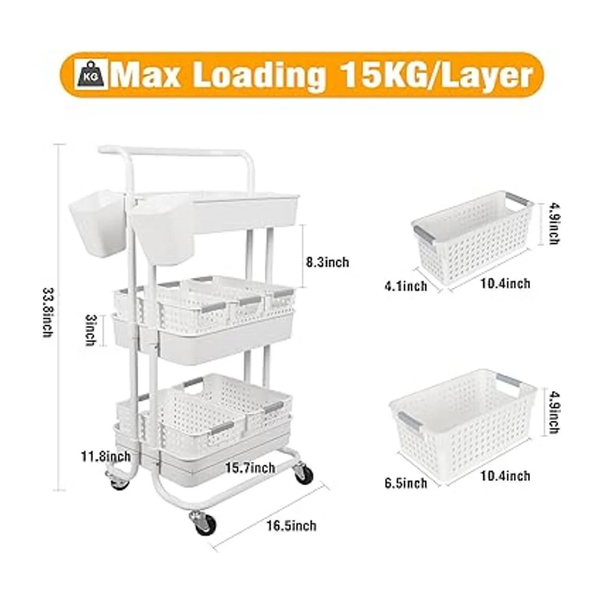 JOLEAD Carrito organizador de pañales para bebé movible_4