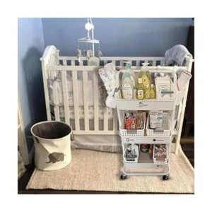 JOLEAD Carrito organizador de pañales para bebé movible_6