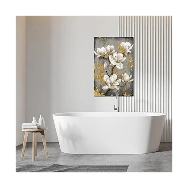 FuShvre Magnolia blanca pintura de lienzo flores con_5