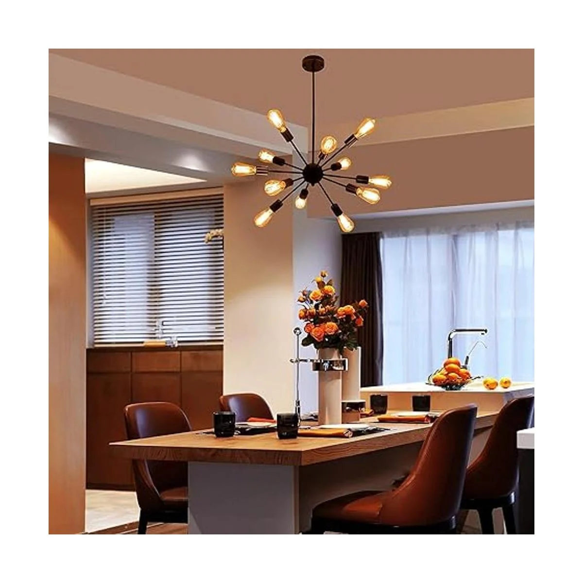 Sputnik Lámpara de araña de color negro moderna de 12_2