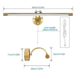 MantoLite Lámpara LED regulable para tocador de baño de 24_6