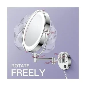 Benbilry Espejo de maquillaje LED de 9 pulgadas de doble_4