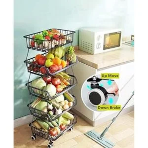 OKZEST Cesta de almacenamiento de 5 niveles para frutas y_6