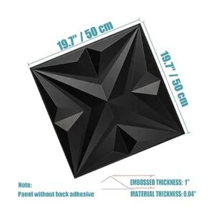 MIX3D Panel de pared 3D paneles de pared 3D de PVC negro_4