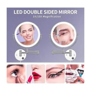 Benbilry Espejo de maquillaje LED de 9 pulgadas de doble_2