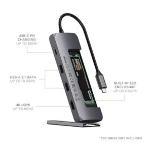 Satechi Adaptador multipuerto híbrido USBC compatible con_4