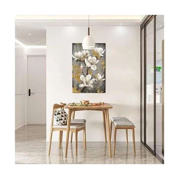 FuShvre Magnolia blanca pintura de lienzo flores con_2