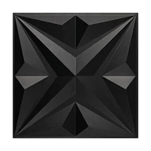 MIX3D Panel de pared 3D paneles de pared 3D de PVC negro_1