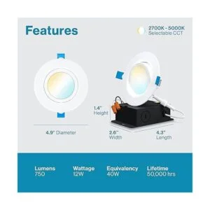 Sunco Lighting Luces LED empotradas sin lata de 4 pulgadas_2