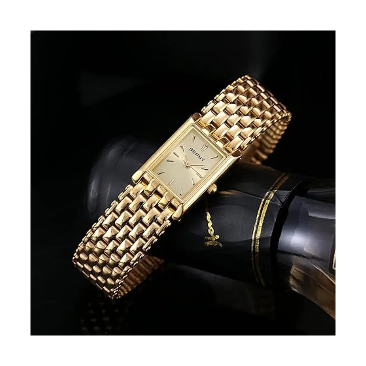 Berny Relojes dorados para mujer relojes de cuarzo de_2