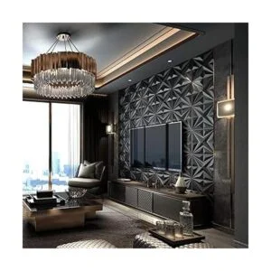 MIX3D Panel de pared 3D paneles de pared 3D de PVC negro_2