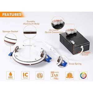 Cloudy Bay Lámpara de techo empotrada LED ultrafina 4_6